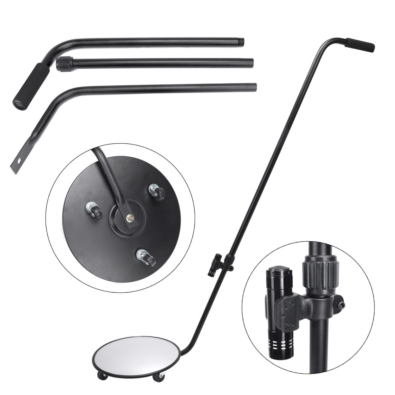 under vehicle search mirror with flashlight