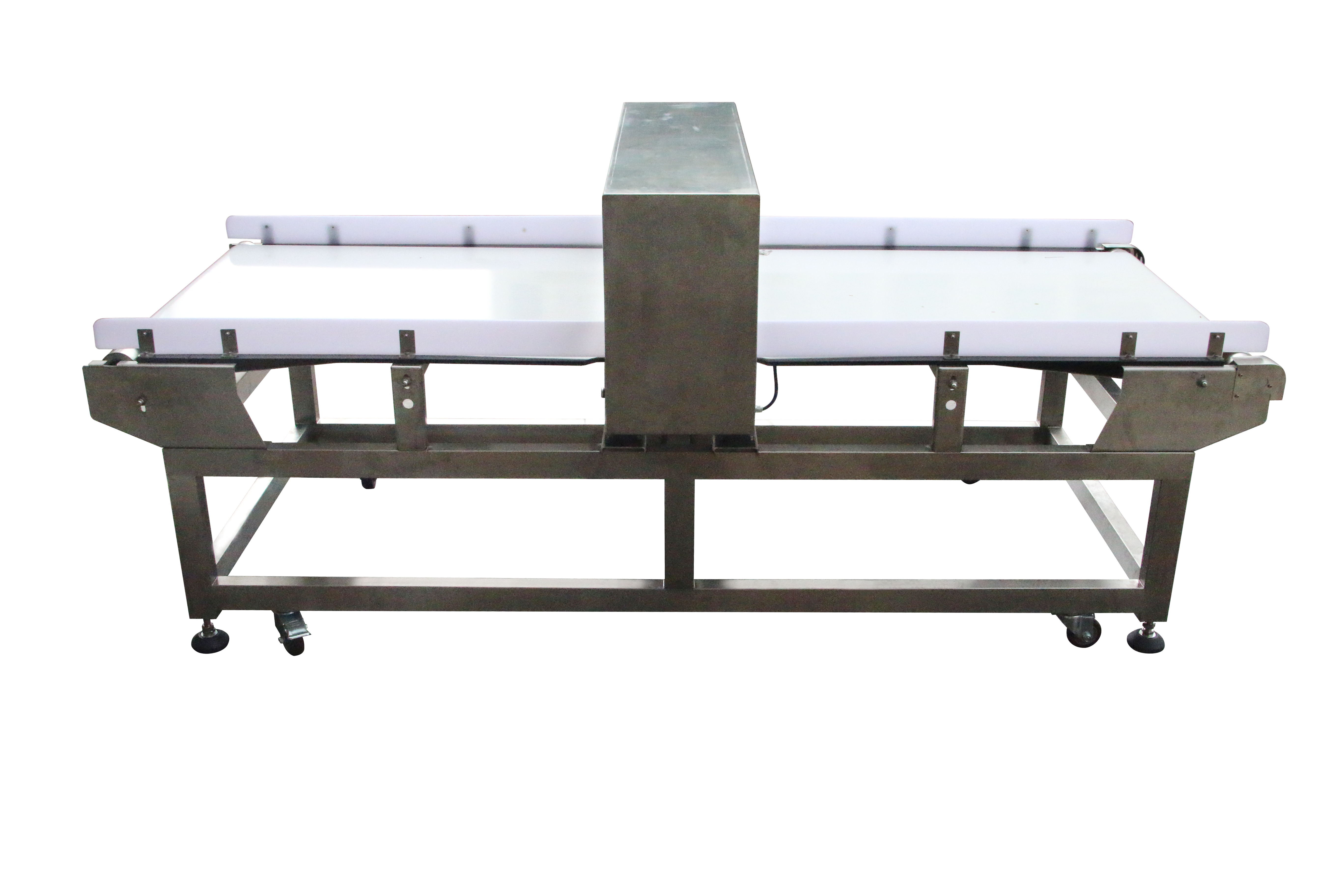 Pipe feed metal detector for sauce industry